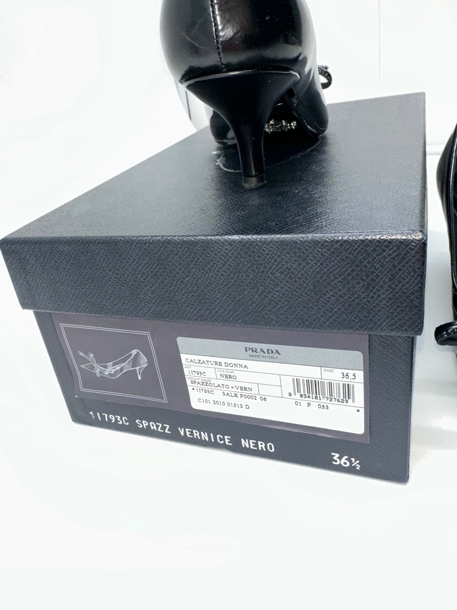 PRADA – Décolleté in Vernice Nera con Fiocco – Tacco Medio | Tg. 36,5 - Etoilux
