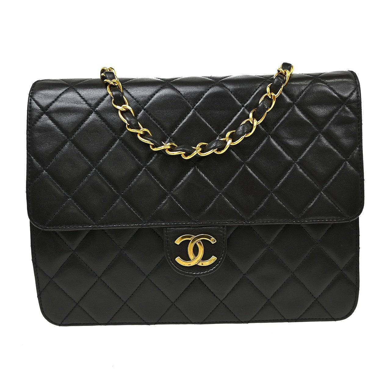 Chanel Vintage Square CC Flap Nera Anni '90 | Etoilux Vintage