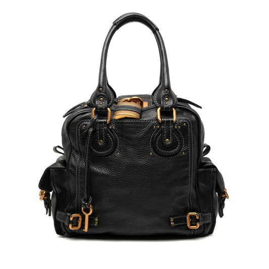 Chloé Paddington Large In Pelle Martellata Nera – 31 Cm - Etoilux