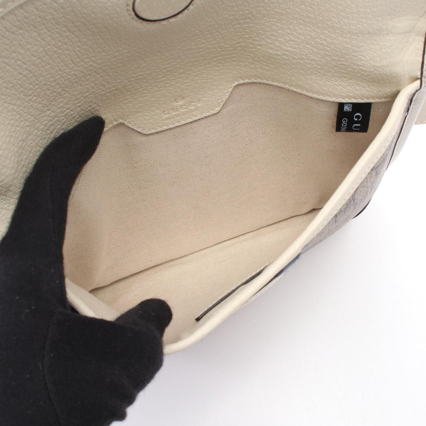 Gucci Ophidia Belt Bag GG Supreme Canvas Pelle Bianca – 24 cm - Etoilux