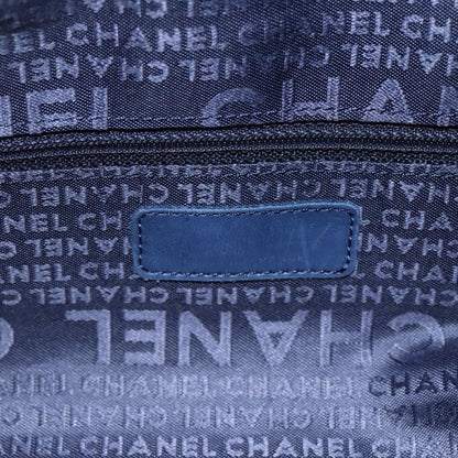 Chanel Vintage Tote Grande in Tela Stampata CC – Blu Navy - Etoilux