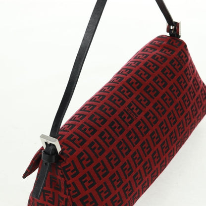 Fendi Mamma Baguette Zucchino Canvas Rosso/Nero – Misura Media - Etoilux