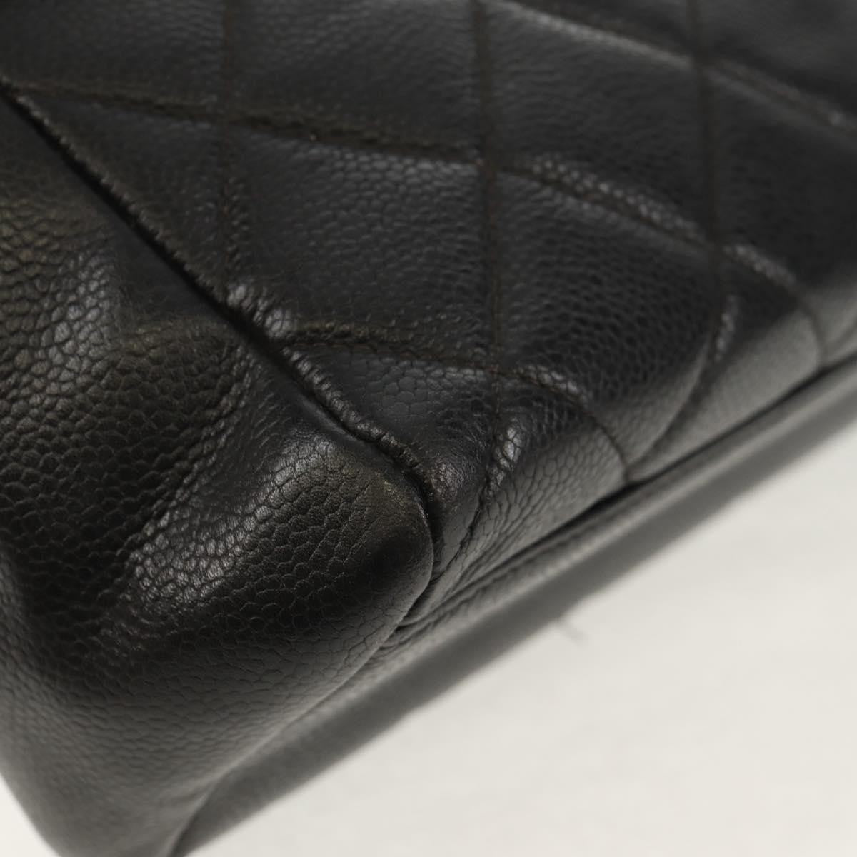 Chanel Single Flap Vintage Pelle Caviar Nera Hardware Oro – 27 cm - Etoilux