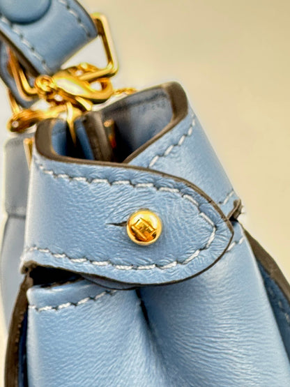 Fendi Nano Peekaboo – Pelle Azzurra - Etoilux