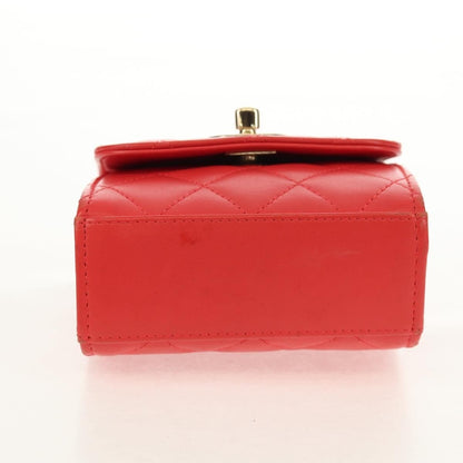 Chanel Trendy CC Small Flap Bag Pelle di Agnello Rossa Hardware Dorato - Etoilux