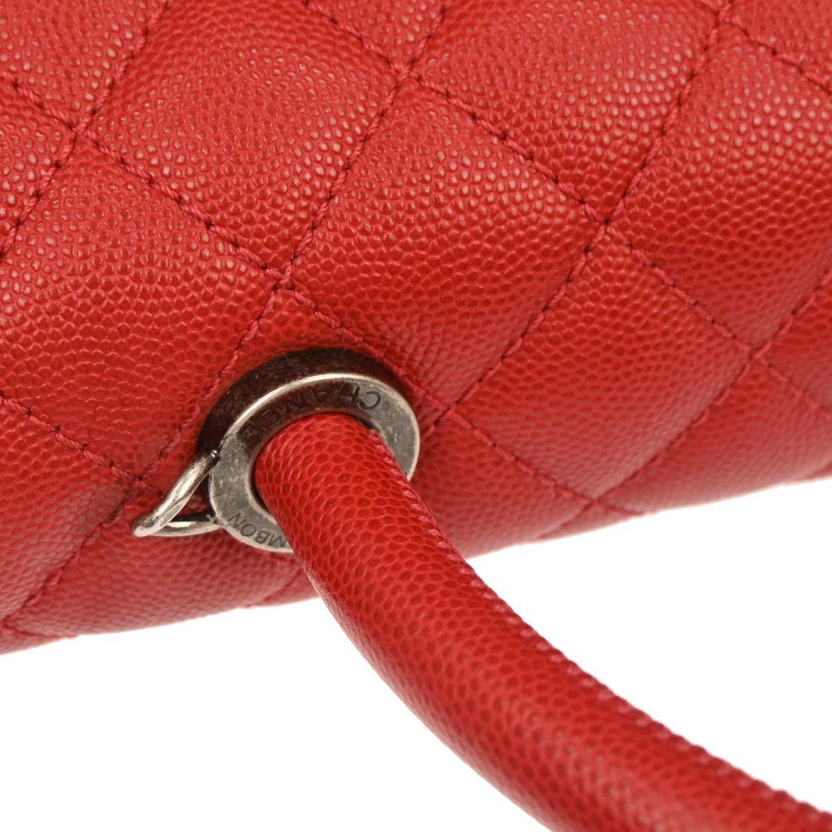 Chanel Coco Handle Medium Pelle Caviar Rossa Hardware Ruthenio 2017 – 32 cm - Etoilux