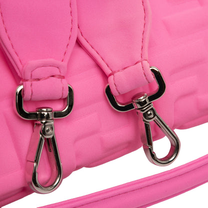 Fendi Baguette FF Embossed Tessuto Tecnico Rosa – 27 cm - Etoilux