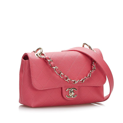 Chanel Small Flap Bag Caviar Rosa Hardware Gold 2019 – 20 cm (manico + tracolla) - Etoilux