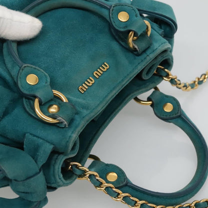 Miu Miu – Borsa a tracolla in pelle scamosciata blu - Etoilux