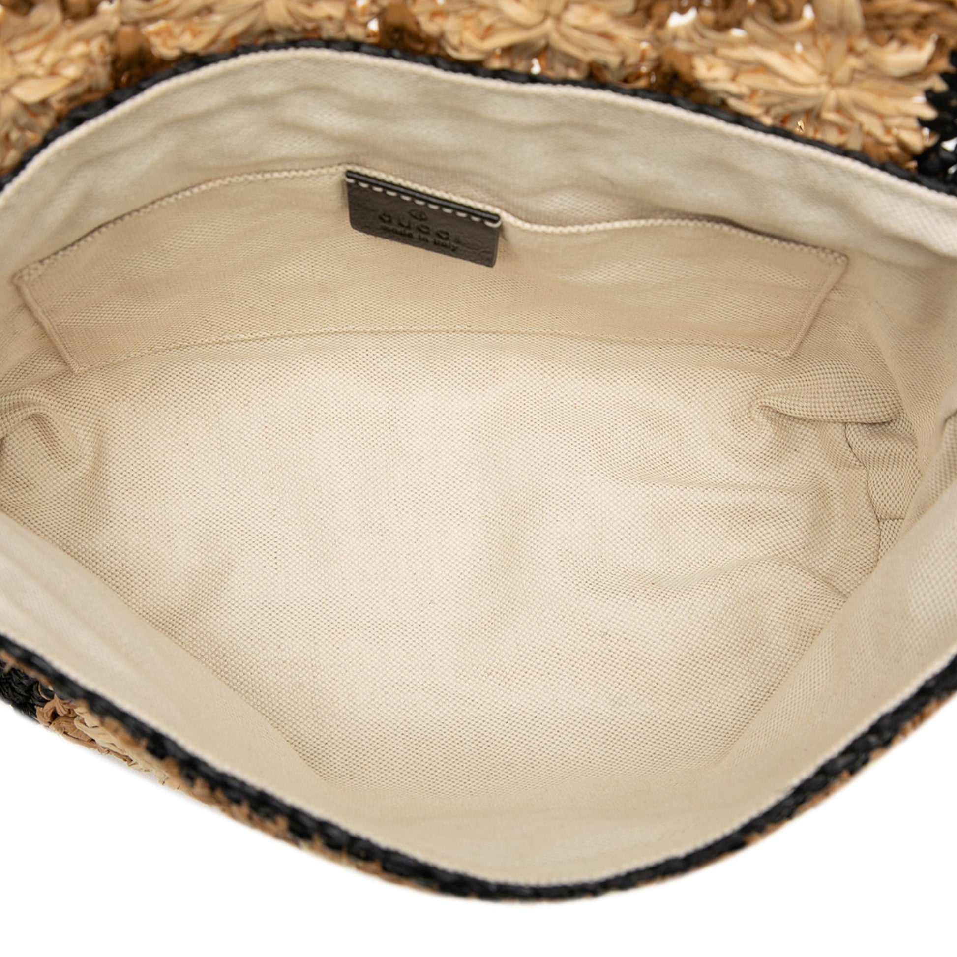 Gucci – GG Marmont Piccola Borsa a Tracolla in Rafia Intrecciata - Etoilux