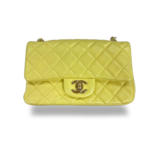 Chanel Classic Flap Mini Rettangolare Gialla Agnello | Etoilux