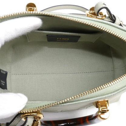 Fendi By The Way Mini in Tela e Pelle Verde Chiaro con Manici Tartarugati – Condizioni A - Etoilux