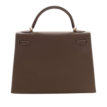 Hermès Kelly Sellier 32 Pelle Epsom Etoupe Hardware Oro 2015 – 32 cm - Etoilux