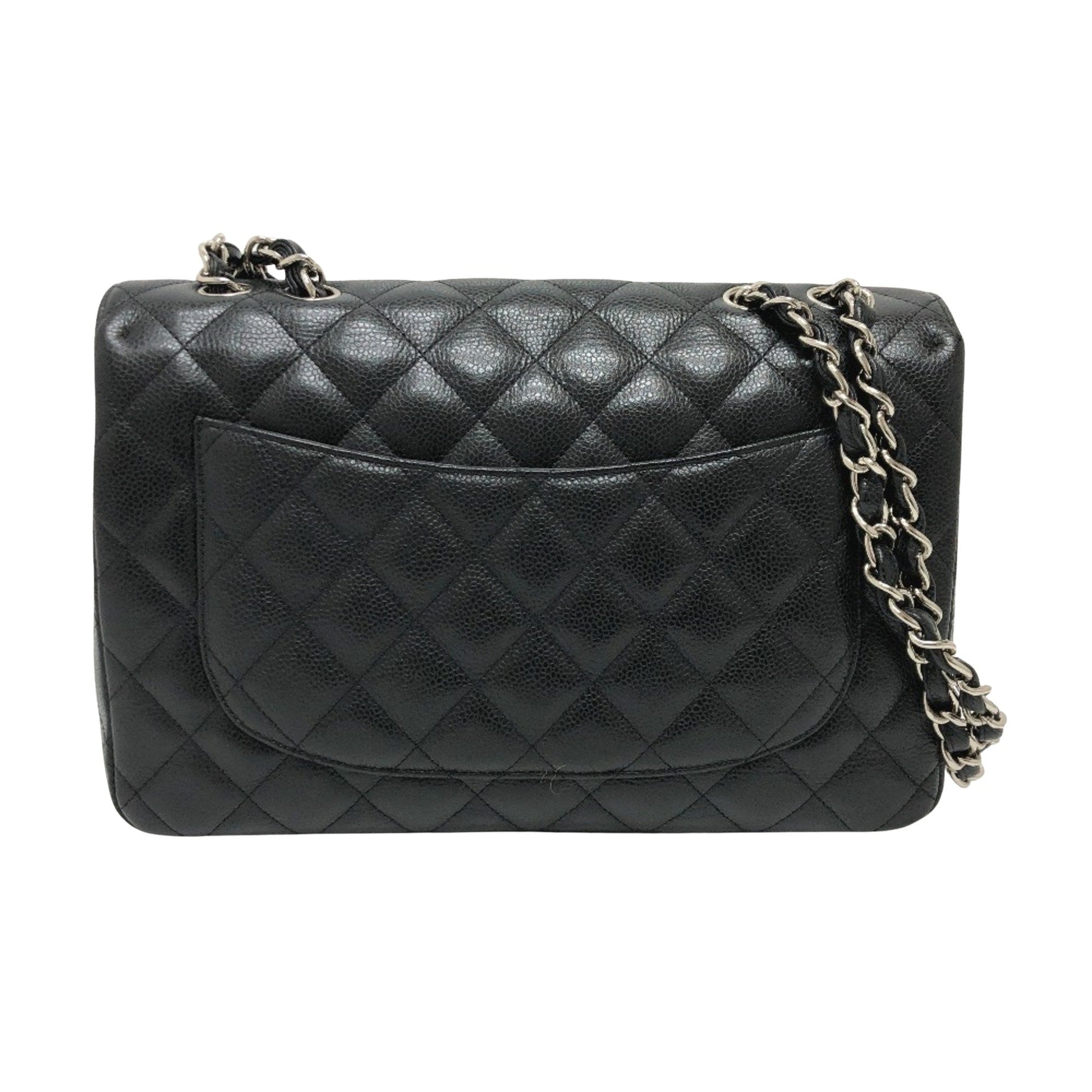 Chanel Classic Flap Medium – Caviar Nero & Hardware Argento – Made in Italy - Etoilux
