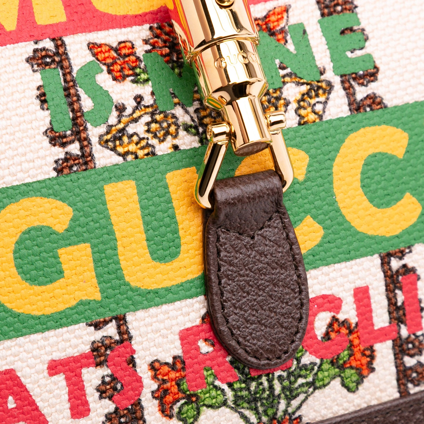 Gucci Jackie 1961 tela stampata con finiture in pelle – Marrone - Etoilux