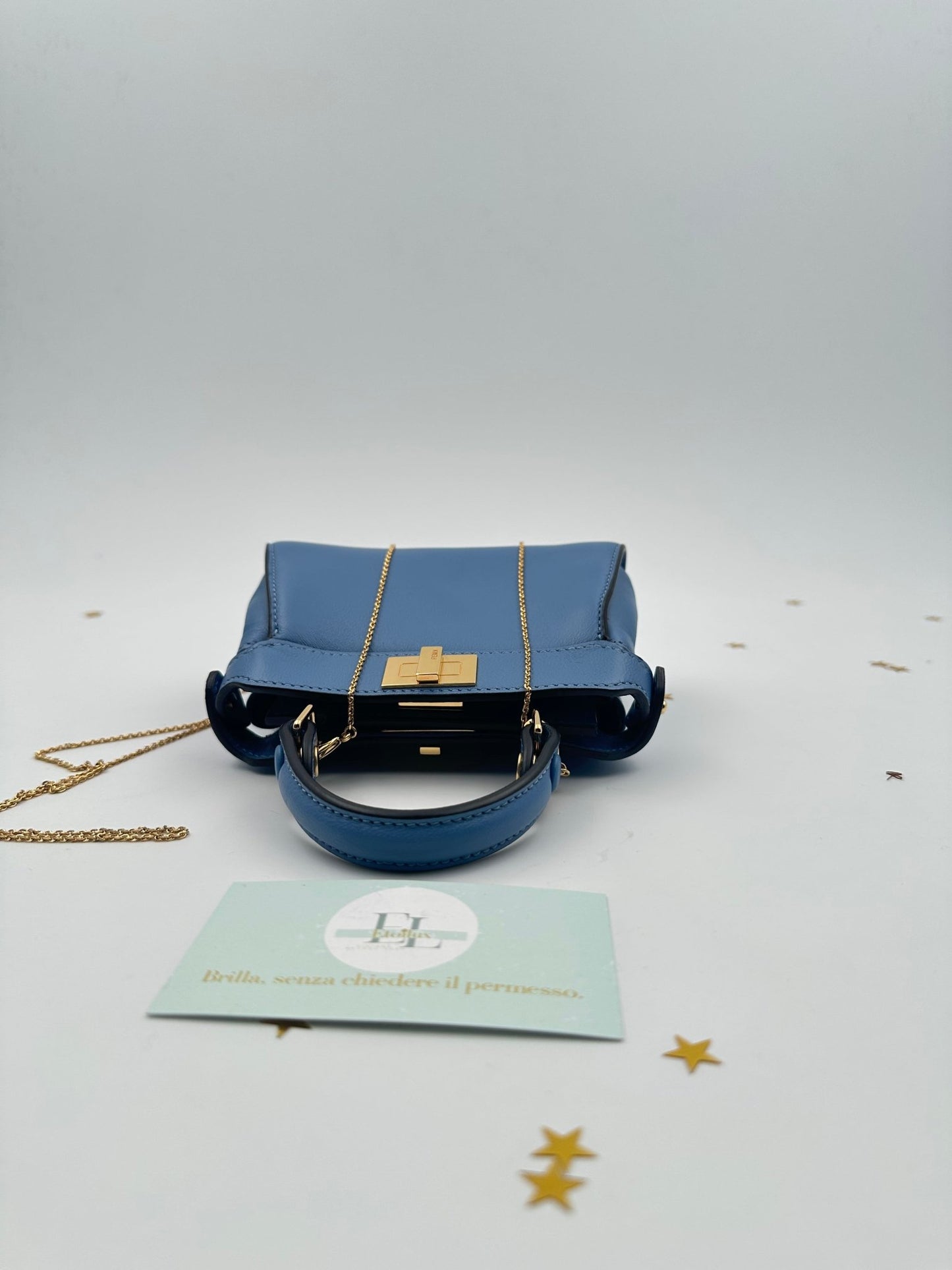 Fendi Nano Peekaboo – Pelle Azzurra - Etoilux