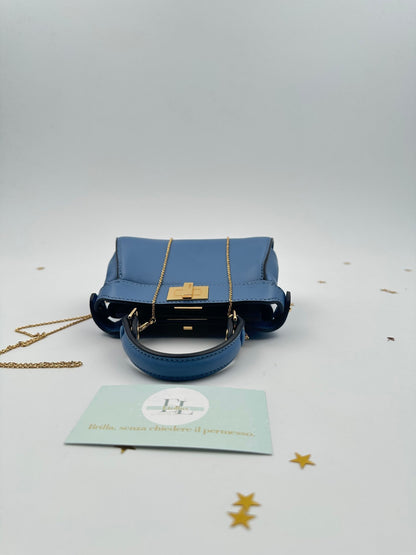 Fendi Nano Peekaboo – Pelle Azzurra - Etoilux