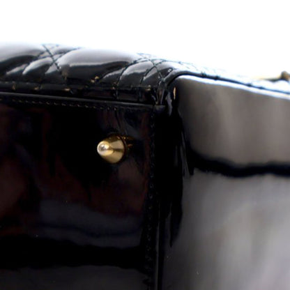 Christian Dior Lady Dior Medium Patent Cannage – 2010 – Nero - Etoilux