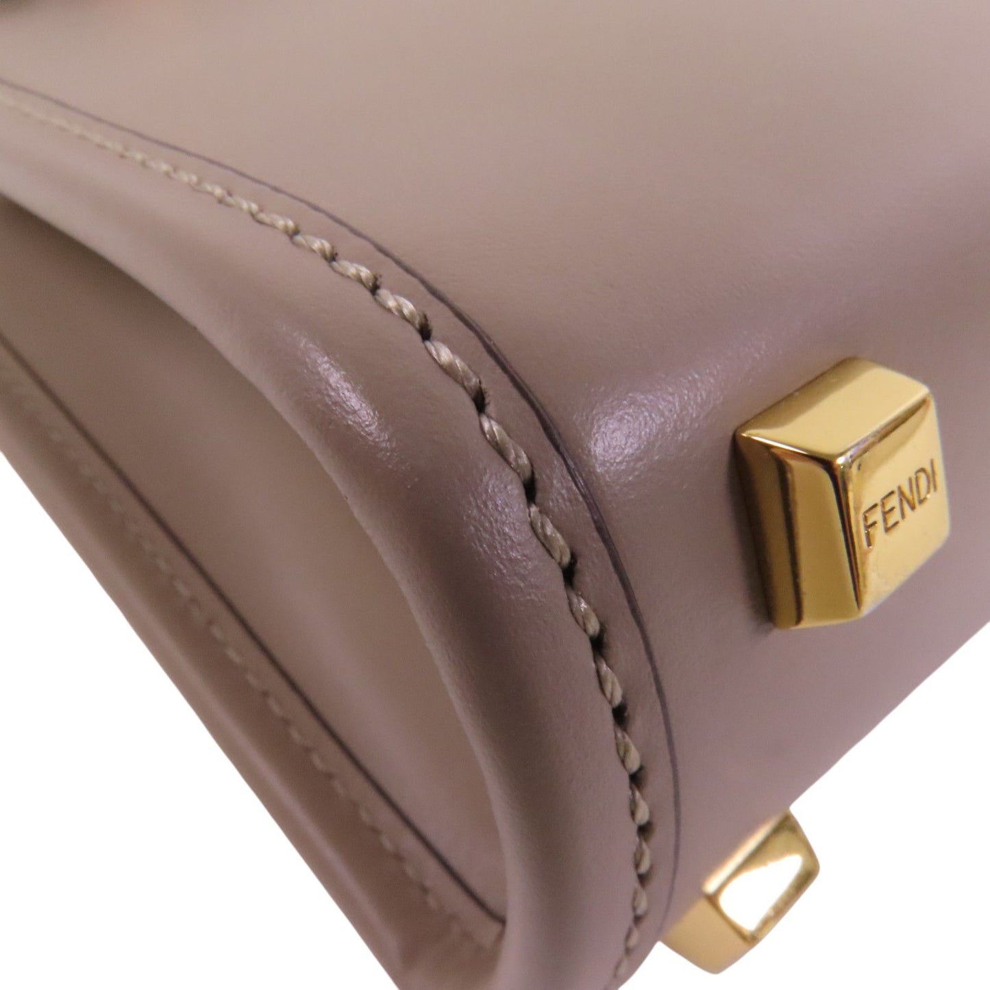 Fendi Sunshine Mini Shopper Vitello Liscio Greige – 13 cm - Etoilux