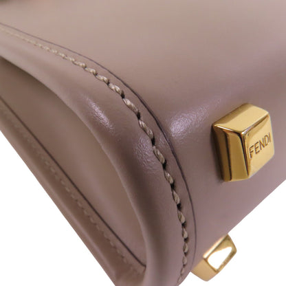 Fendi Sunshine Mini Shopper Vitello Liscio Greige – 13 cm - Etoilux