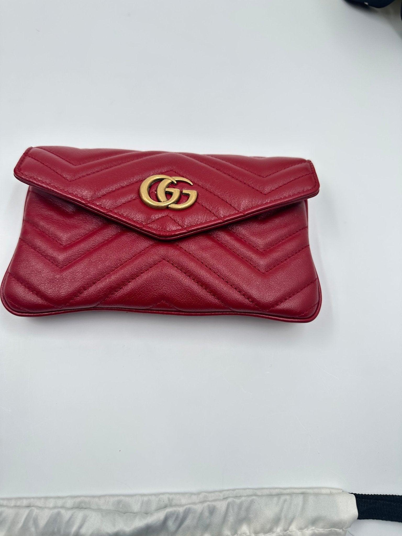 Gucci GG Marmont Multi Pochette Belt Bag Pelle Matelassé Rossa – Set 3 Pezzi - Etoilux