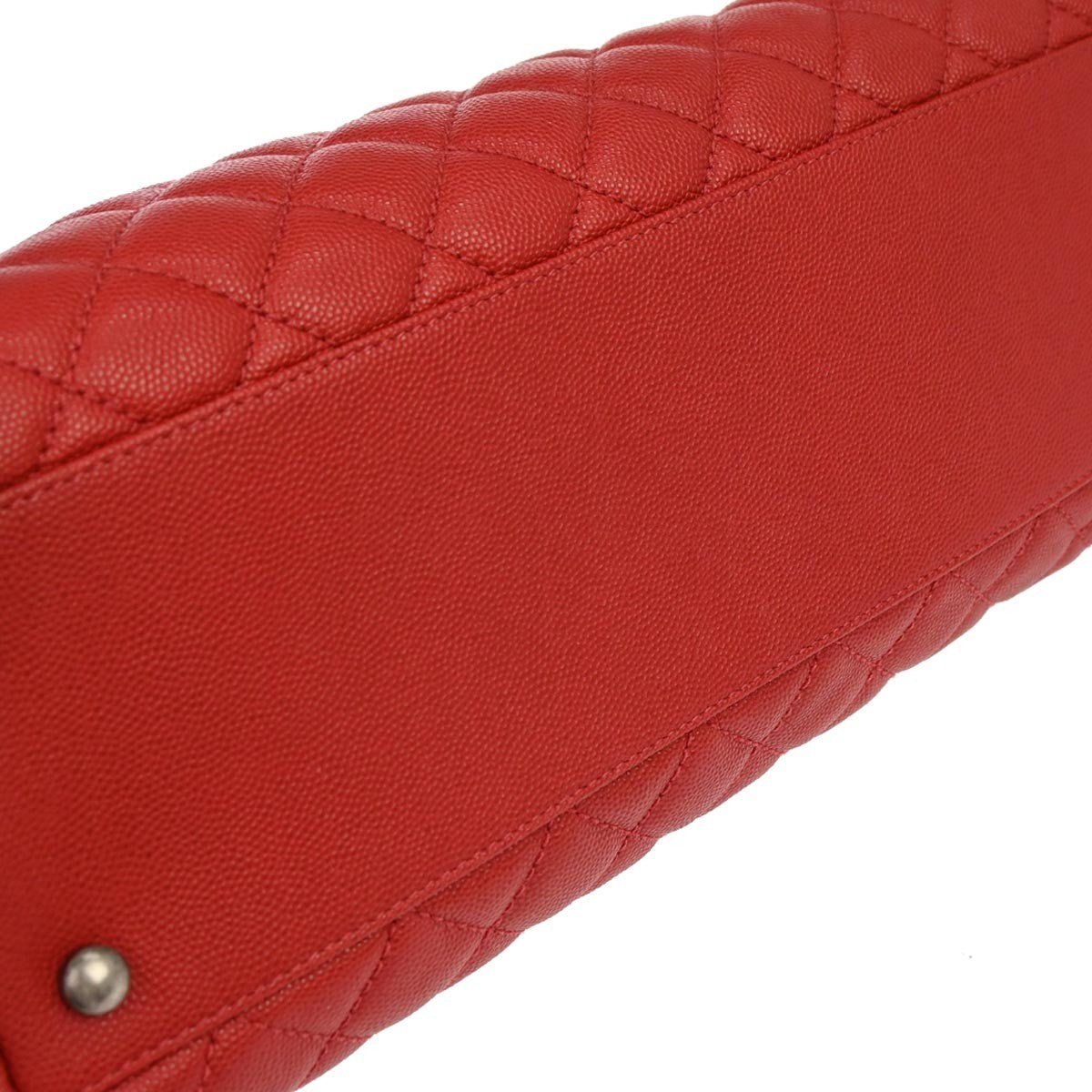 Chanel Coco Handle Medium Pelle Caviar Rossa Hardware Ruthenio 2017 – 32 cm - Etoilux