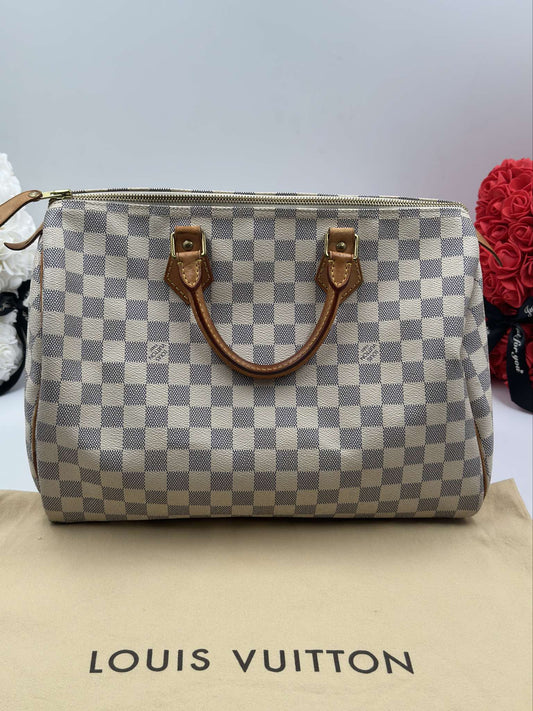 Louis Vuitton Speedy 35 Damier Azur – Made in France - Etoilux