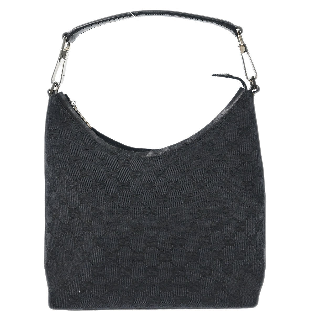 Gucci Vintage Hobo GG Canvas Nera con Manico Hardware Argentato – Misura Media - Etoilux
