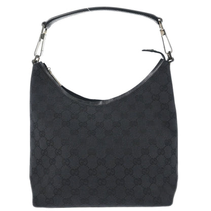 Gucci Vintage Hobo GG Canvas Nera con Manico Hardware Argentato – Misura Media - Etoilux