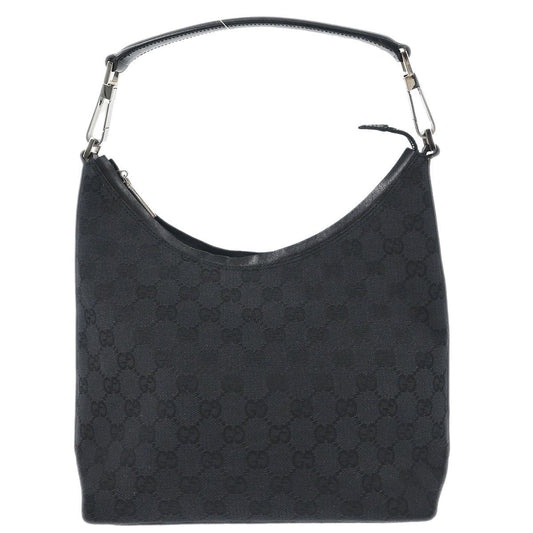Gucci Vintage Hobo GG Canvas Nera con Manico Hardware Argentato – Misura Media - Etoilux