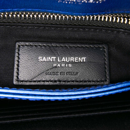Saint Laurent Toy Loulou in Pelle di Vitello Metallizzata Blu – 2017 - Etoilux