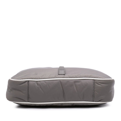 Saint Laurent Le 5 à 7 Hobo Nylon Grigio Tortora e Verde Menta 2022 – 25 cm - Etoilux
