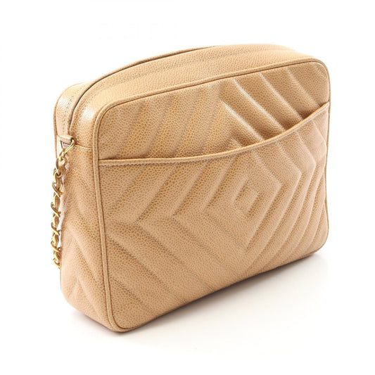 Chanel Camera Bag Vintage Caviar Beige Diamond Quilting & Nappa Tassel – 22 cm - Etoilux