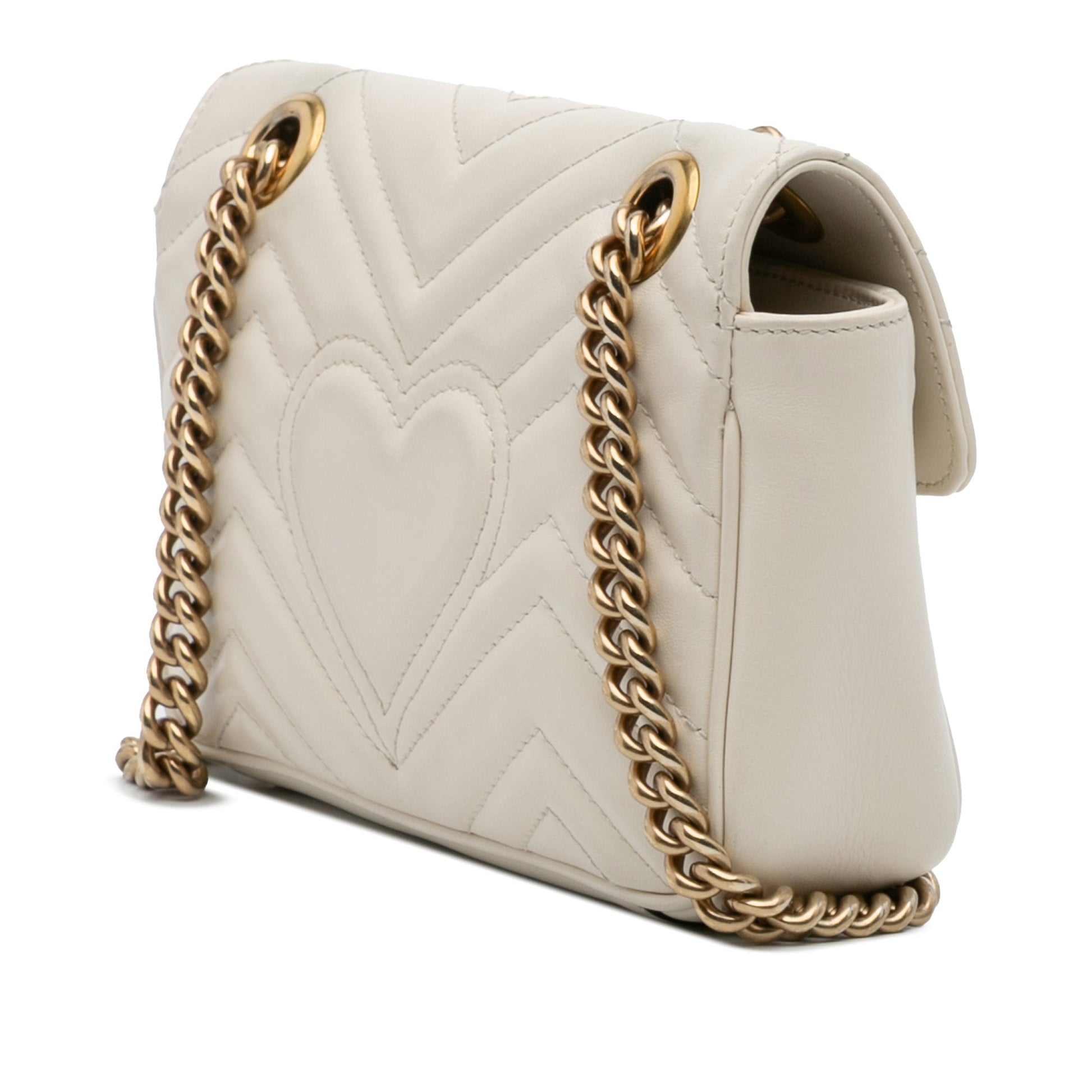 Gucci GG Marmont Matelassé – Piccola Borsa a Tracolla in Pelle Bianca - Etoilux