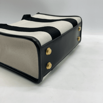 Balenciaga Hardware Small Tote Canvas Rigato Ecru/Nero - Etoilux