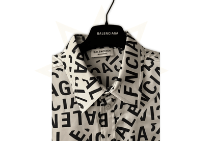BALENCIAGA "All Over Logo" Camicia Oversize – Taglia 34 - Etoilux