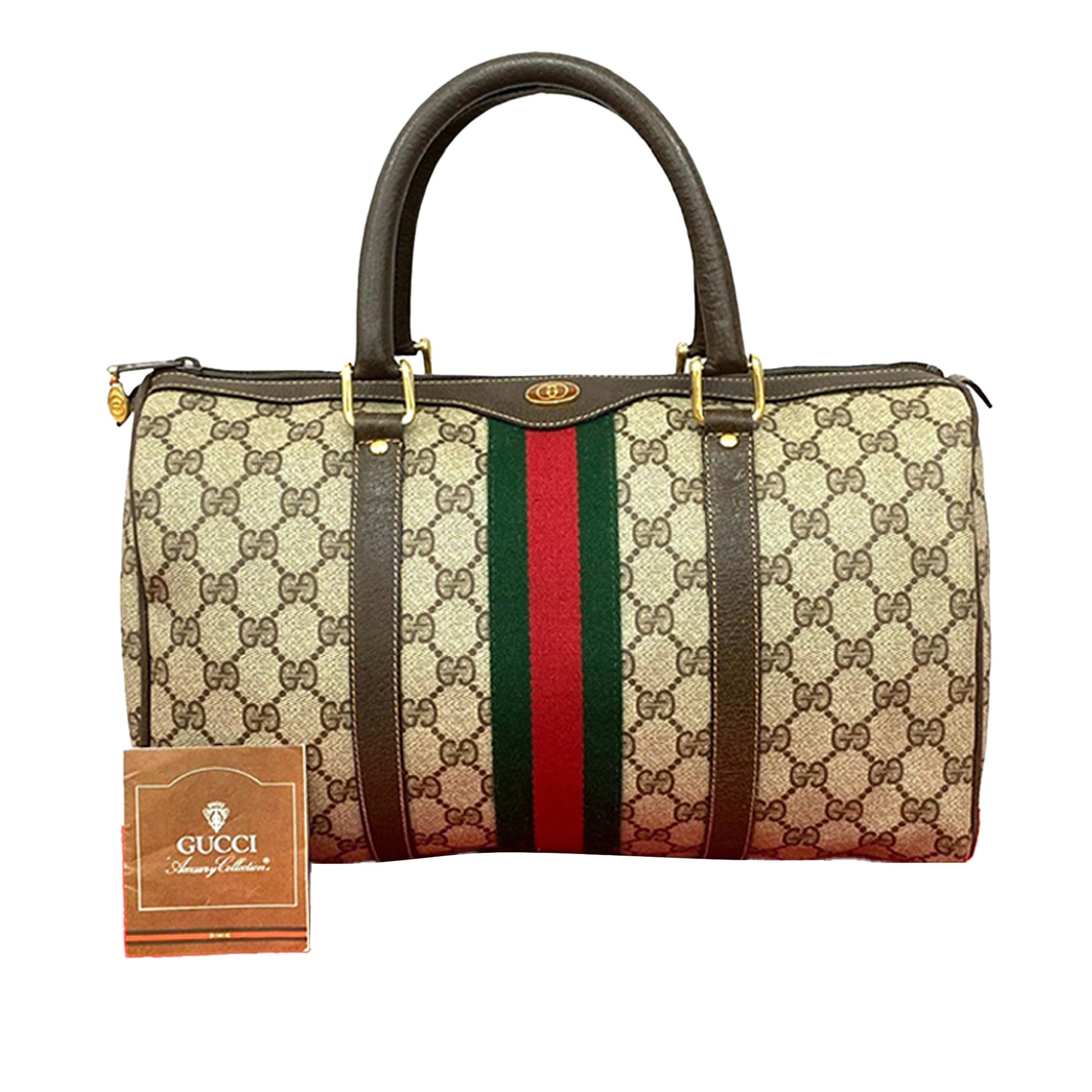 Gucci GG Supreme Web Boston – Tela GG Supreme con Fascia Web - Etoilux