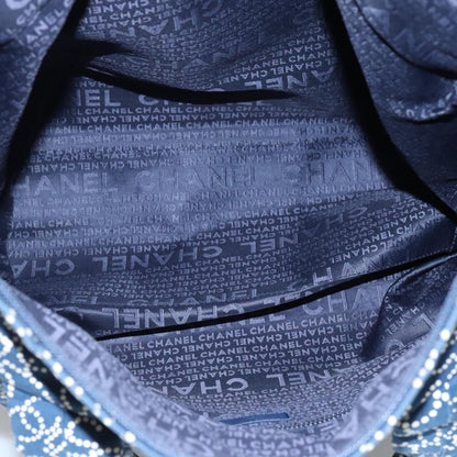 Chanel Vintage Tote Grande in Tela Stampata CC – Blu Navy - Etoilux
