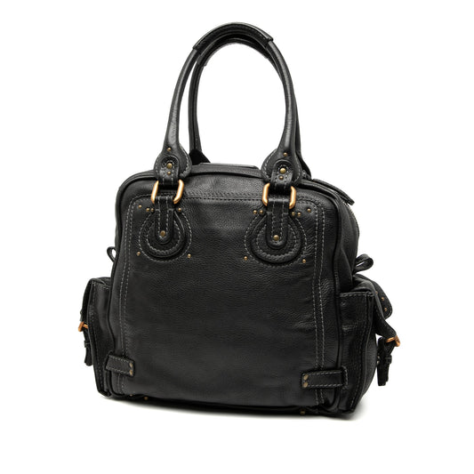 Chloé Paddington Large In Pelle Martellata Nera – 31 Cm - Etoilux