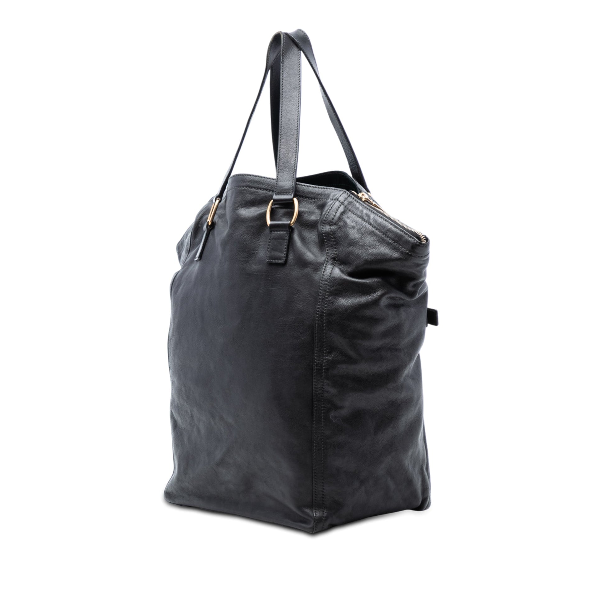 Yves Saint Laurent Downtown Black Leather – 2000/2012 – Size Large - Etoilux