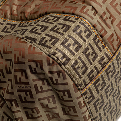 Fendi Pillow Tote Zucchino Tela Rivestita & Nylon Beige/Marrone – Large - Etoilux