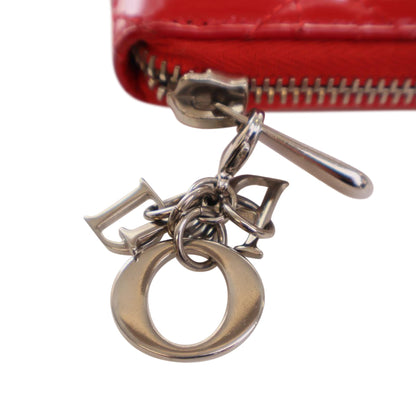 Christian Dior – Portafoglio Lady Dior in Vernice Rosso Corallo – 2014 - Etoilux