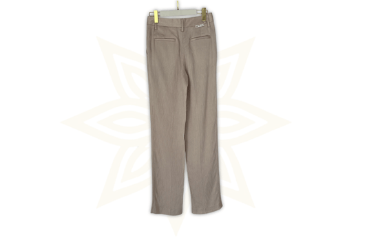Off - White Pantaloni eleganti a gamba dritta in raso a coste rosa chiaro Off - White, taglia IT 38 (UK 6) - Etoilux