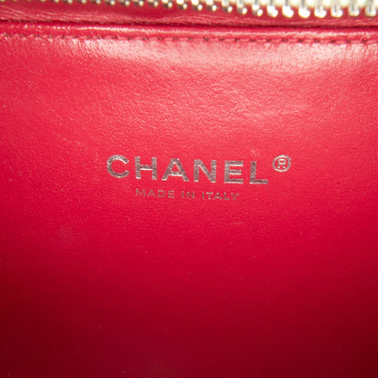 Chanel Small Filigree CC Vanity Case Caviar Bianco con Profili a Righe Nere – 2019 - Etoilux