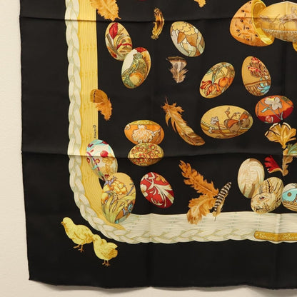 Hermès Carré 90 "Couvée d'Hermès" Seta Nera – Latham - Etoilux