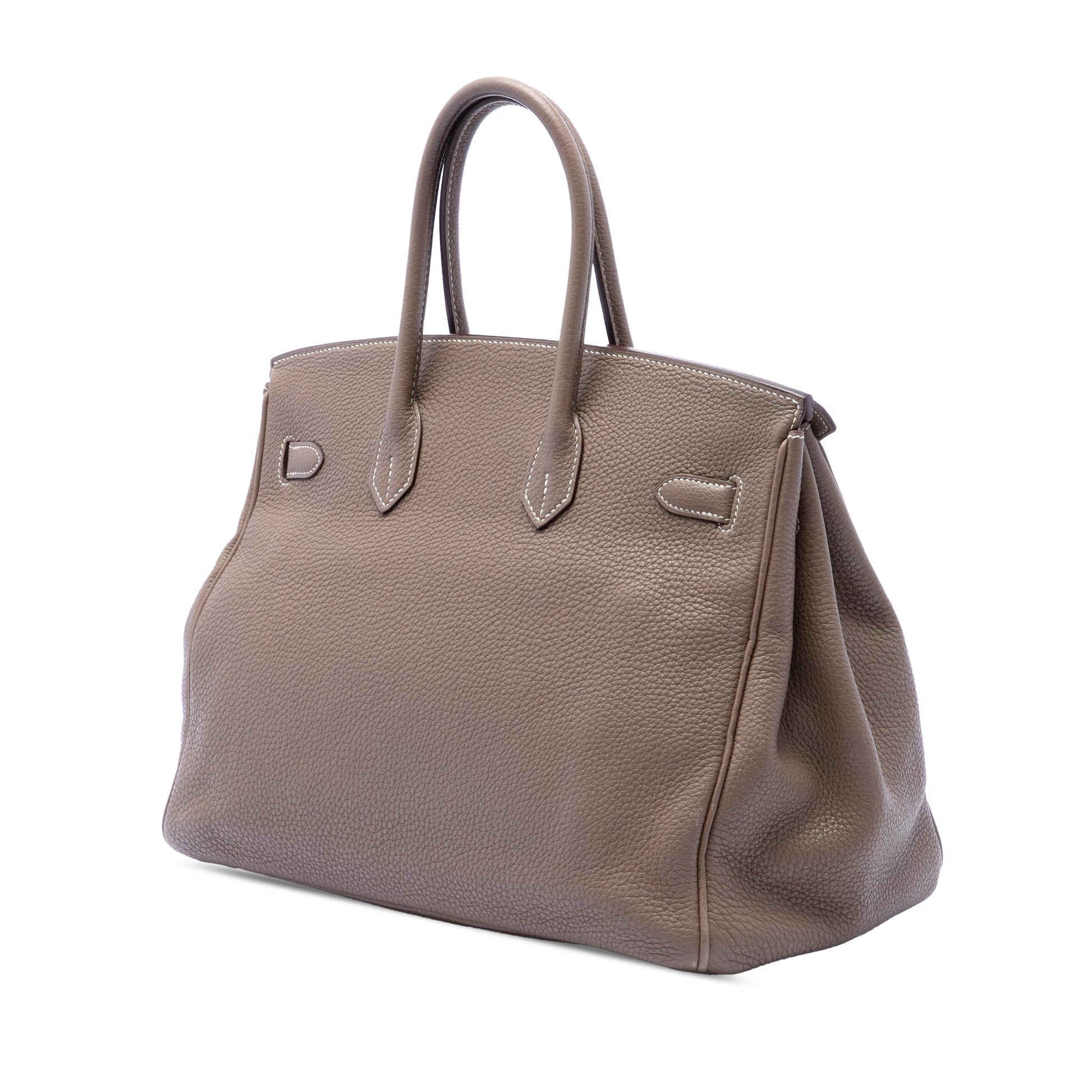 Hermès Birkin 35 – Pelle Togo Etoupe, Hardware Palladio - Etoilux