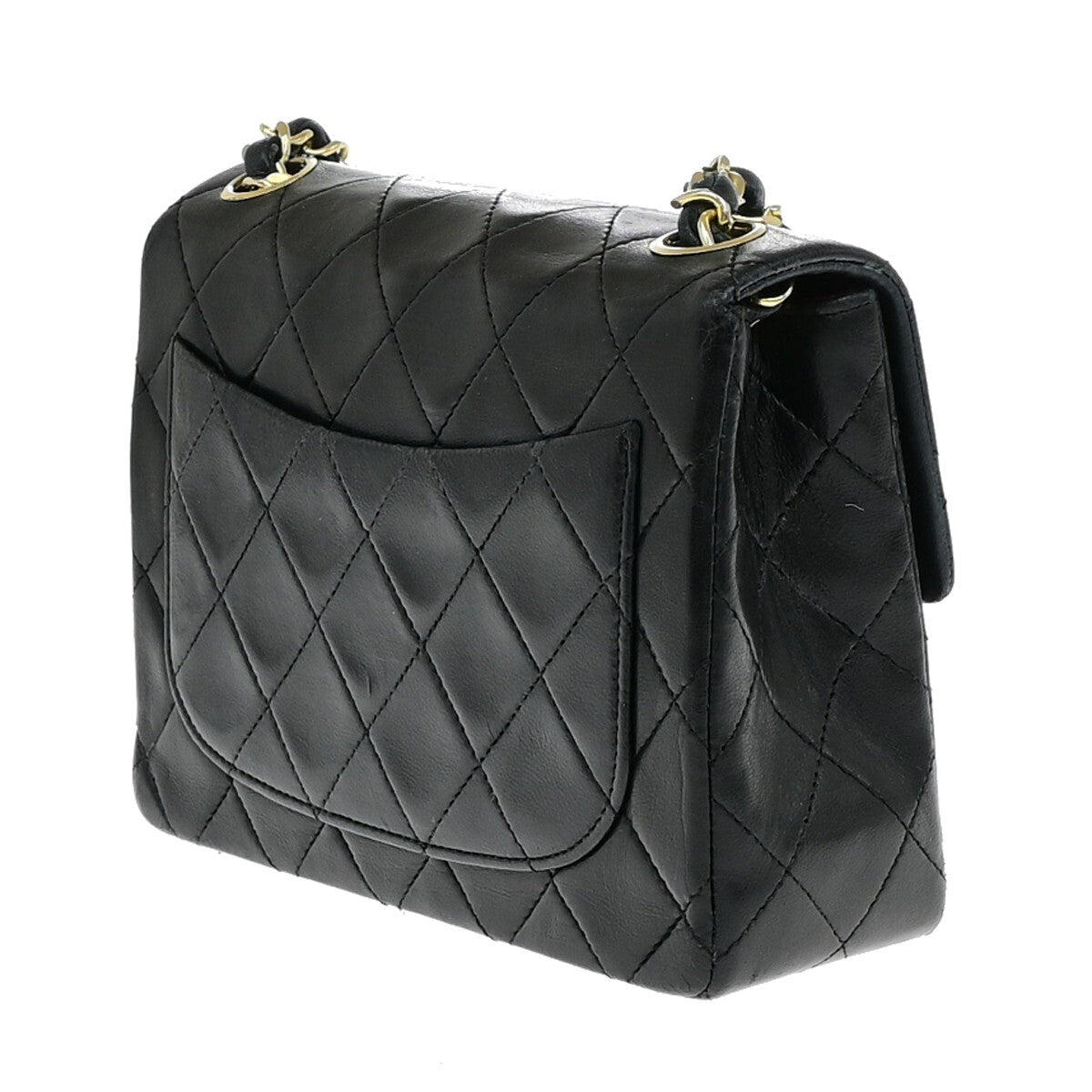 Chanel Vintage Mini Classic Flap Agnello Nero Hardware Oro – 17 cm - Etoilux