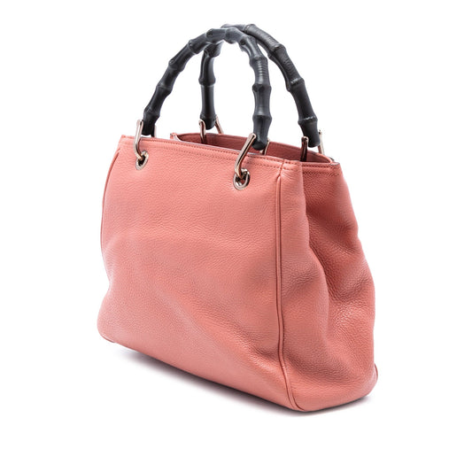 Gucci Bamboo Small Shopper Pelle di Vitello Rosa – 28,5 cm - Etoilux