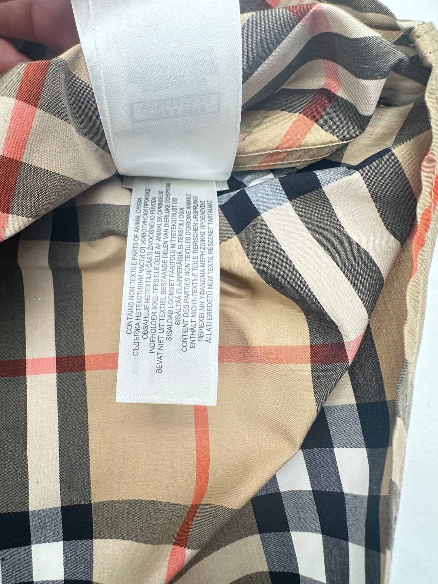 Burberry Camicia in Cotone Motivo Check Beige – Nuova con Cartellino - Etoilux