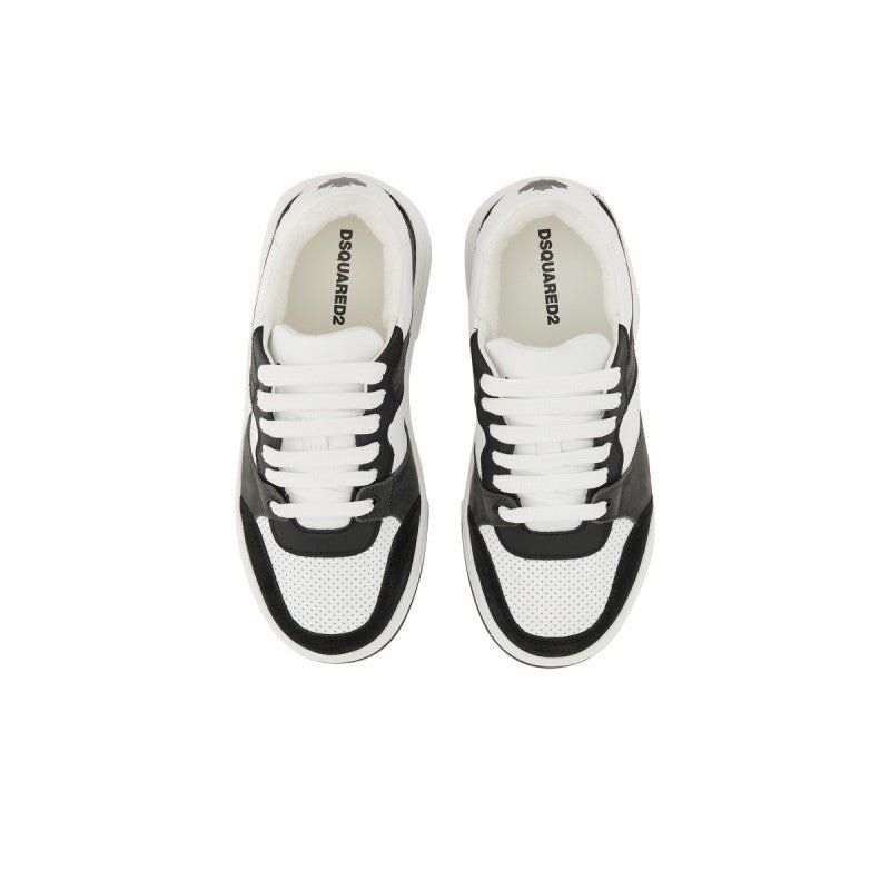Dsquared2 – Sneakers Bumper in Pelle e Tessuto – Bianco & Nero - Etoilux
